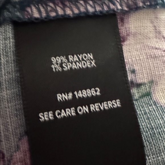 Torrid Slub Short Flutter Sleeve Melinda Floral Legion Teal Blue Women's Top 3X - Picture 8 of 13